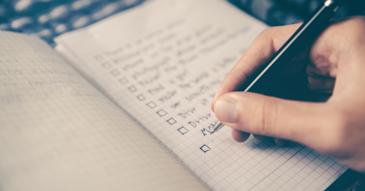 Organised checklist and planning for daily consistency